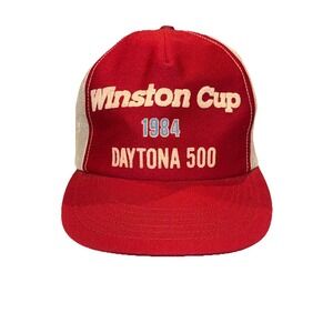 Vintage NASCAR Winston Cup 1984 Daytona 500 Hat Cap Snapback (Broken) Trucker